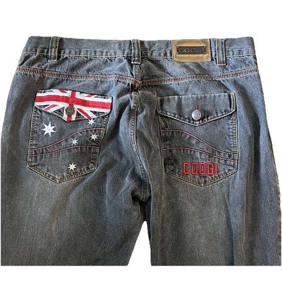 COOGI Other - COOGI Australia Jeans Mens 42x34 Gray Y2K Embroidered Patch Denim
